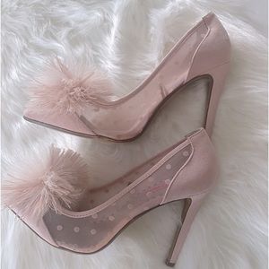 Betsy Johnson Pink PomPom Heels